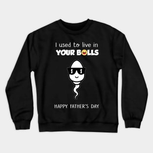 I Used To Live In Your Balls Funny Son Happy Father's Day Crewneck Sweatshirt